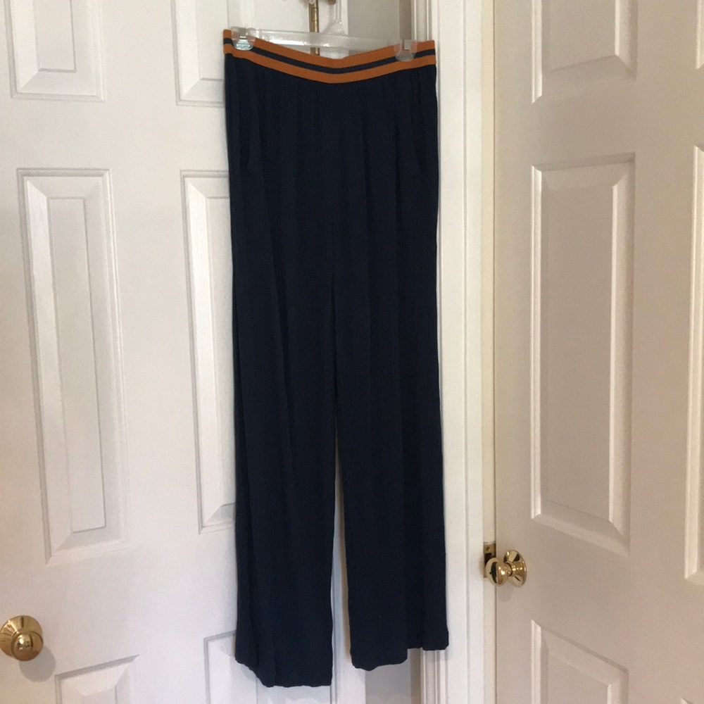 Matilda Jane Blue Crepe Pull On Pants Size Medium Pockets Lightweight EUC
